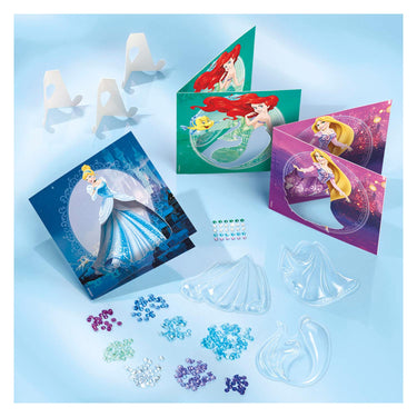 Totum disney princess knutselset luxe prinsessen glitter kaarten maken - met elsa, ariel en assepoester - knutselen speelgoed meisjes vanajf 4 jaar