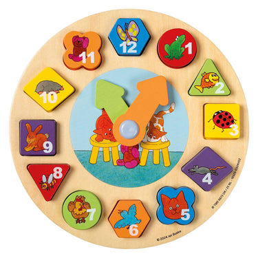 Bambolino toys dikkie dik houten leerklok, 12dlg.