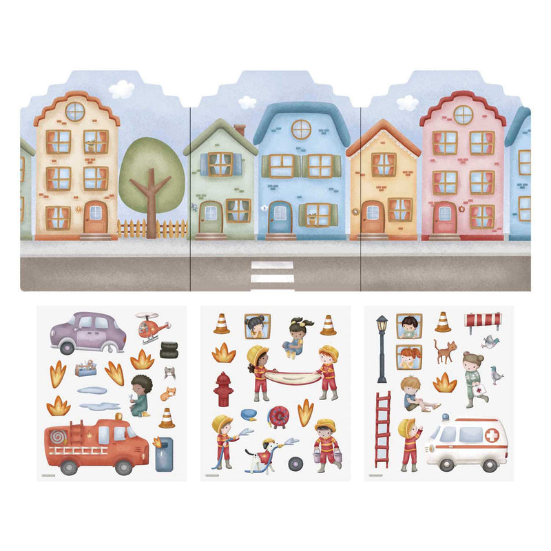 Afbeelding laden in galerijviewer, Little dutch herbruikbare sticker speelset jim friends - 3 vellen met mooie dikke stickers, compleet met speelachtergrond - niet permanente, verplaatsbaar en herbruikbaar - creatief speelgoed vanaf 3 jaar
