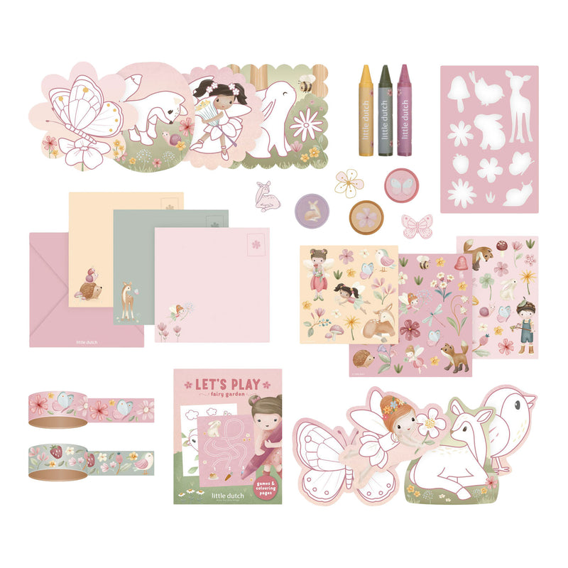 Afbeelding laden in galerijviewer, Little dutch knutselkoffer rosa fairy garden - creatief speelgoed - cadeautip
