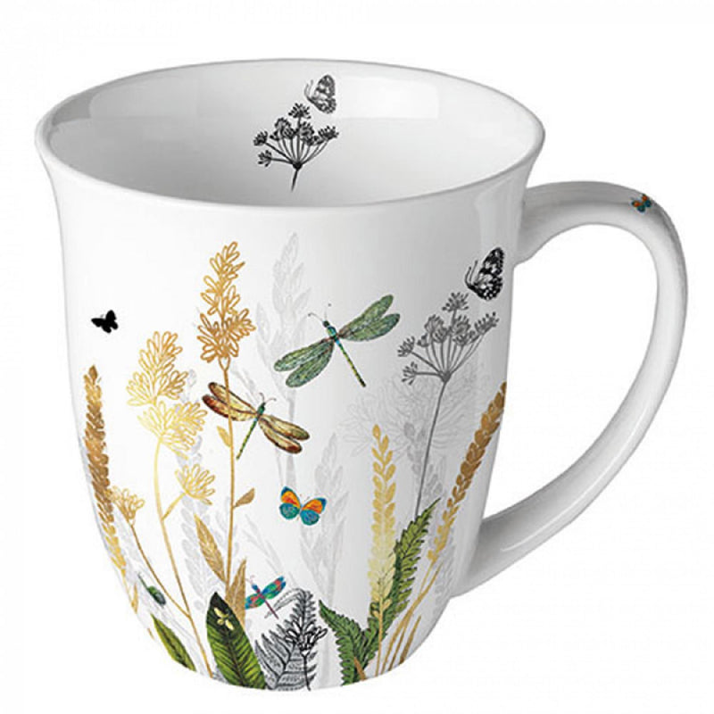 Afbeelding laden in galerijviewer, Ambiente mok ornamental flowers white 0,4l fine bone china
