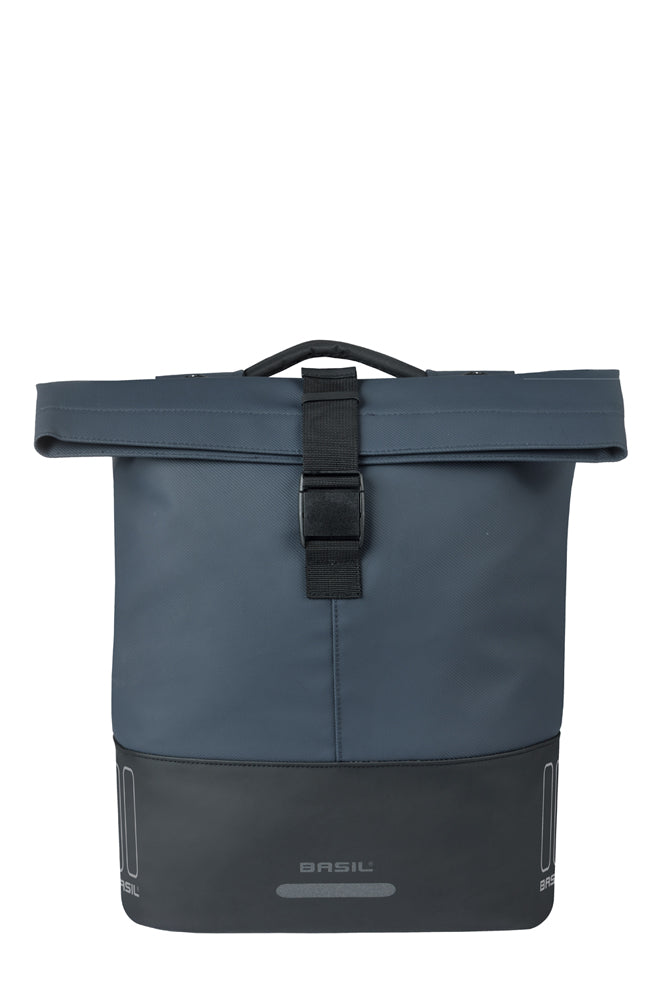 Afbeelding laden in galerijviewer, Basil b.v. dubbele fietstas cove mik 28-32l 14 x 29 x 36 cm - blauw zwart
