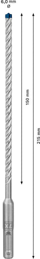 Bosch accessories expert sds plus-7x 2608900182 hamerboor 30-delig 6.00 mm gezamenlijke lengte 215 mm sds-plus 30 stuk(