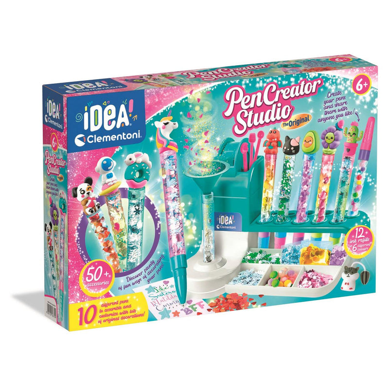 Afbeelding laden in galerijviewer, Clementoni idea - pennen creatiestudio - knutselpakket vol accessoires - kawaii glitterpennen - het creatieve cadeautje - vanaf 6 jaar
