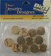 Darice • buttons 17 mm goud 12st.