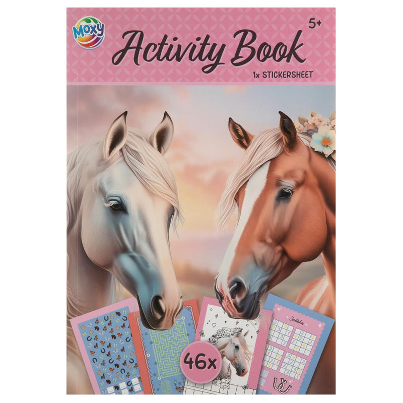 Afbeelding laden in galerijviewer, Moxy horses activiteitenboek met stickers a4 24 pagina's 29,7x21cm
