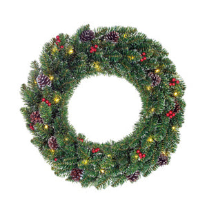 Edelman creston krans led werk op batterijen groen 30l tips 142 - d60cm