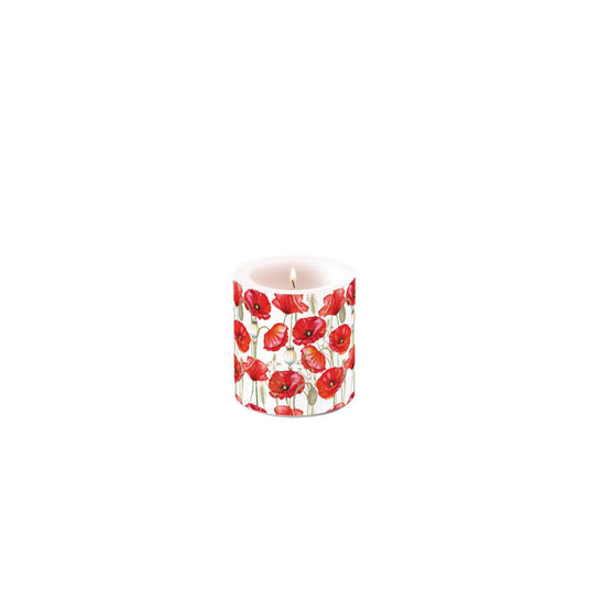 Ambiente kaars small poppy all over wit
