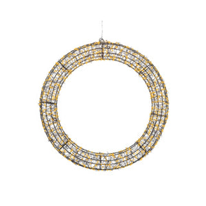 Kaemingk micro led krans metaal steady buitenl.7.5cm x w.58cm x h.58cm
