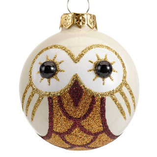 Afbeelding laden in galerijviewer, Kerstbal glas owl 3col assdia6cm
