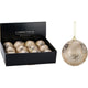 Kerstbal 80mm glitter goud | 12 stuks