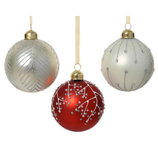 Afbeelding laden in galerijviewer, Kerstballen glas 3col assdia8cm | 12 stuks
