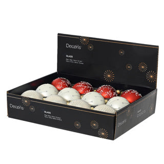Afbeelding laden in galerijviewer, Kerstballen glas 3col assdia8cm | 12 stuks
