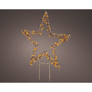 Afbeelding laden in galerijviewer, Kaemingk micro led stake light wicker steady buitenl.1 cm x w.48cm x h.54cm
