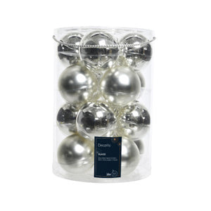 Kaemingk kerstballen glas shiny,matt mixdia8cm