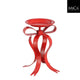 Edelman kandelaar strik rood - l17xb14xh20cm | 2 stuks