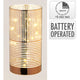Cilinder glas met led 15cm bru
