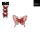 Edelman clip vlinder rood 3 stuks - l10xb8cm | 4 stuks