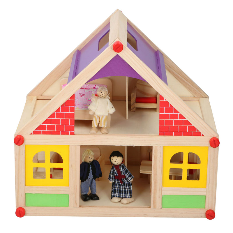 Afbeelding laden in galerijviewer, Houten Poppenhuis, 11dlg.
