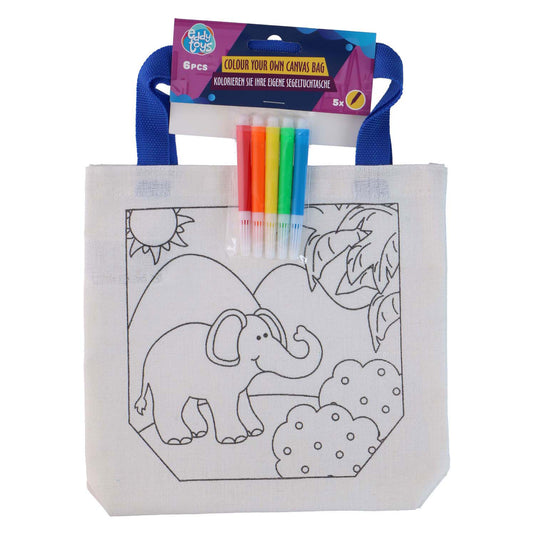 Katoenen tas met 5 stiften