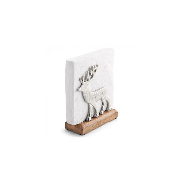 Ambiente servethouder reindeer zilver metaal met mangohout