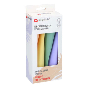 Alpina ijsvormen 4-delige set - herbruikbare siliconen ijsvormen - voor waterijs, yoghurtijs en fruitijs - flexibel materiaal - eenvoudig schoon te maken - meerkleurig