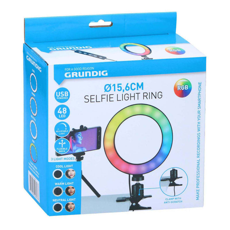 Afbeelding laden in galerijviewer, Grundig selfie lichtring 48led - 15,6cm
