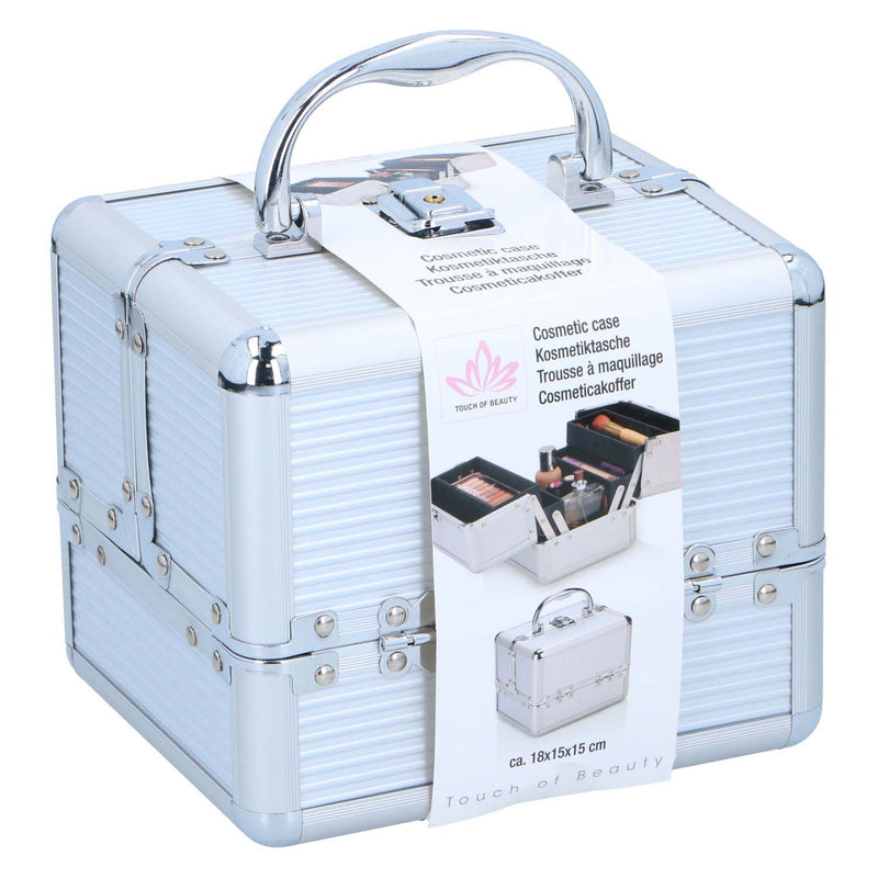 Afbeelding laden in galerijviewer, Metalen make-up koffer - beautycase - 18x15cm
