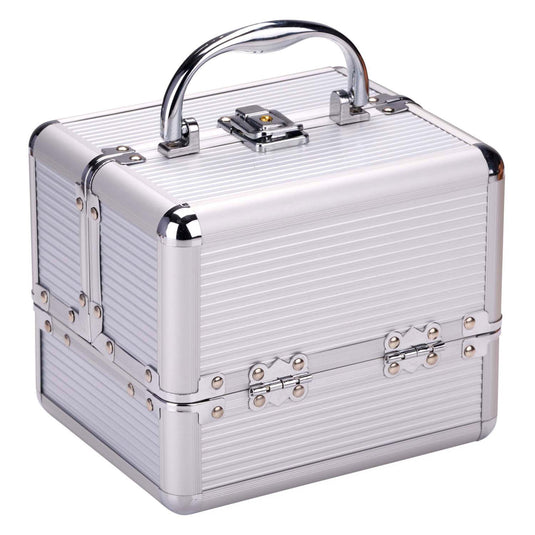 Metalen make-up koffer - beautycase - 18x15cm