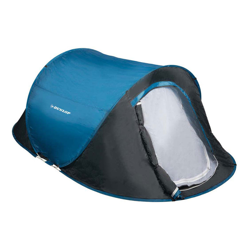 Afbeelding laden in galerijviewer, Dunlop pop up tent - blauw grijs wit - 2 persoons
