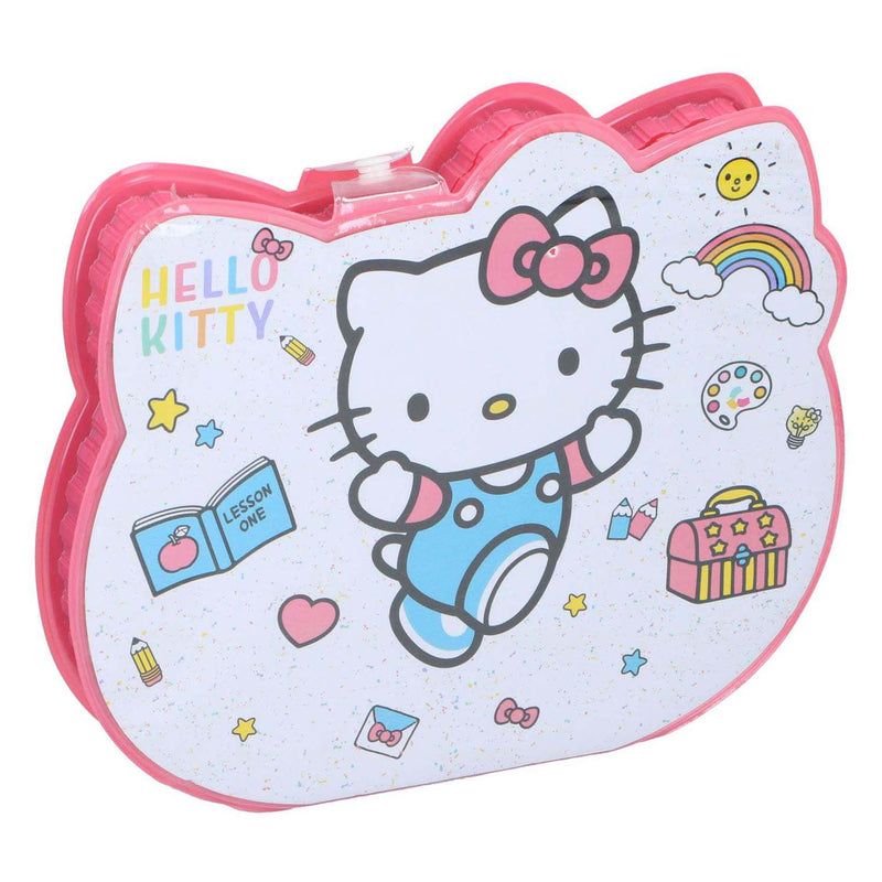 Afbeelding laden in galerijviewer, Merkloos sans marque no brand hello kitty tekenkoffer 35-delig - draagbare tekendoos - met stiften, kleurpotloden, waskrijt en verf - compleet hobbypakket voor kinderen - afmetingen 28x24x3,5cm - kleur roze
