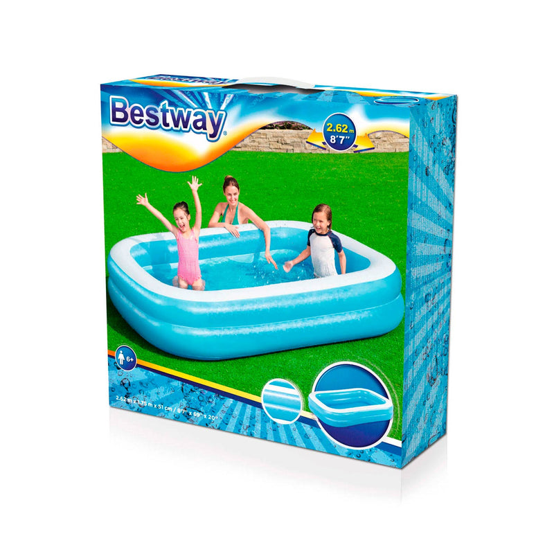 Afbeelding laden in galerijviewer, Bestway opblaasbaar zwembad 262x175x51 cm blauw wit

