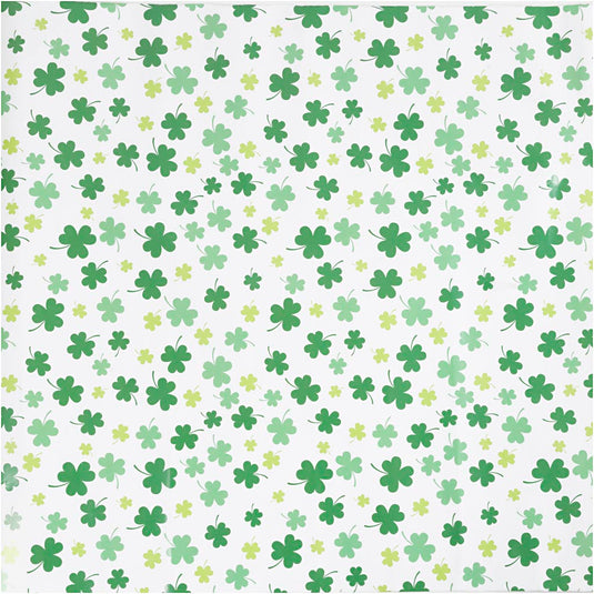 Inpakpapier, groene klaver, b: 50 cm, 80 gr, 100 m 1 rol
