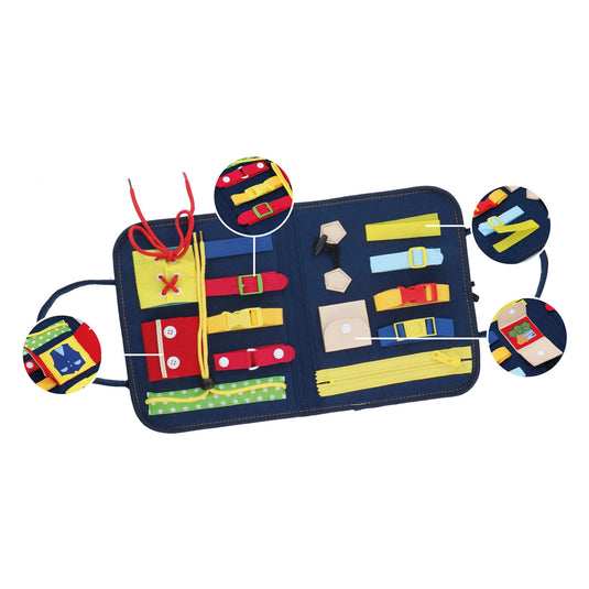 Montessori activiteitenboek - kleding leren openen en sluiten - motoriek oefenen
