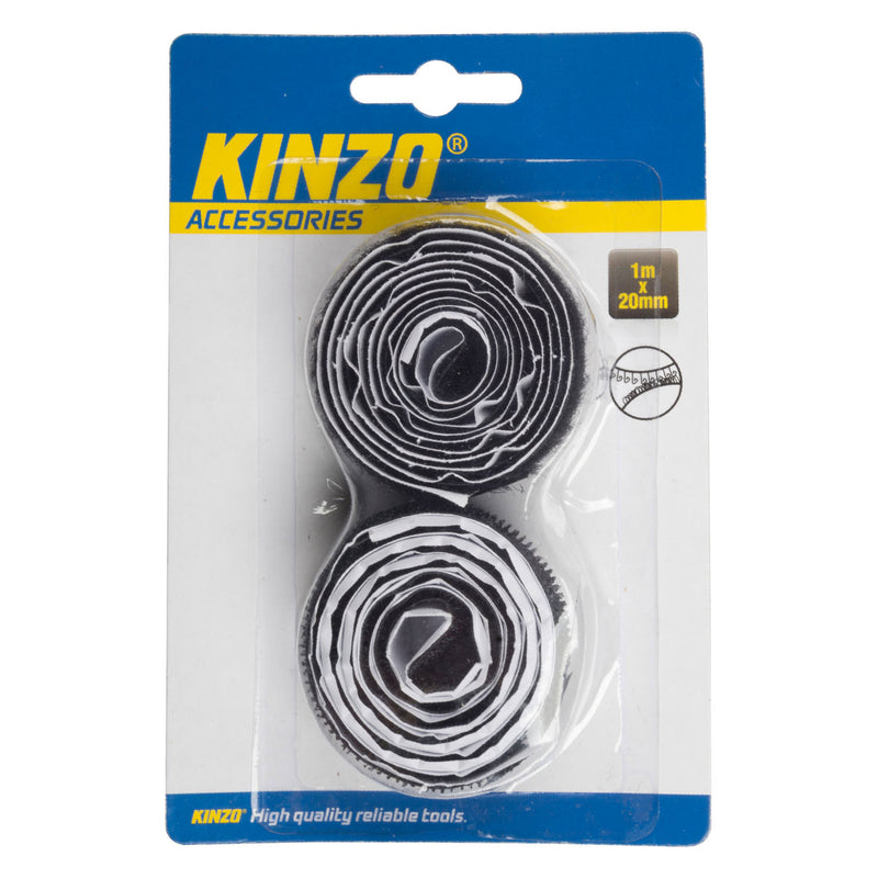 Afbeelding laden in galerijviewer, Kinzo klittenband zwart, 1m
