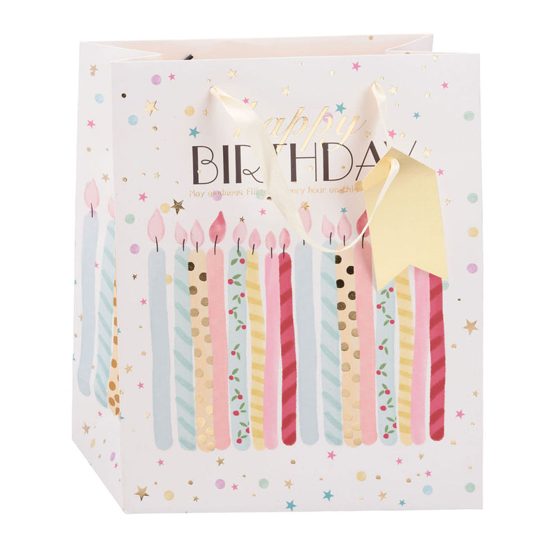 Afbeelding laden in galerijviewer, Merkloos sans marque no brand cadeautasje verjaardag - papieren gift bag met stevige lintgreep - 4 verschillende vrolijke verjaardagsprints voor cadeaus - afmeting 32 x 26 x 12 cm - kleur meerkleurig
