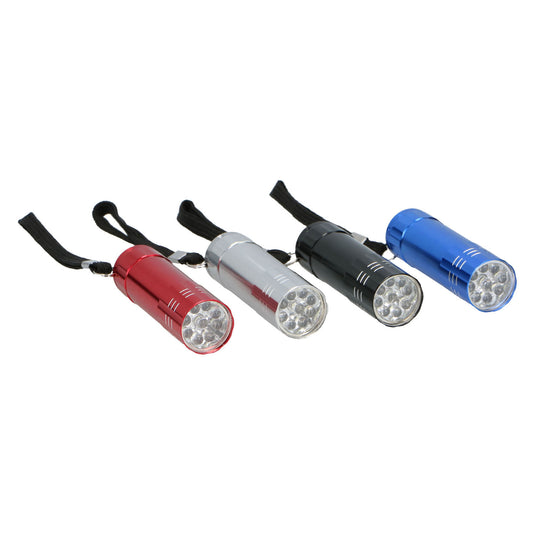 Gekleurde aluminium zaklamp - 9led