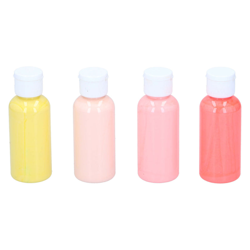 Afbeelding laden in galerijviewer, Merkloos sans marque acrylverf pastel set kinderverf 4 flesjes multi kleuren 80ml.
