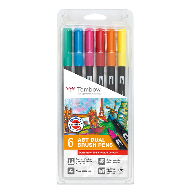 Afbeelding laden in galerijviewer, Tombow • brush pen abt dual brush pen set dermatologically 6pcs
