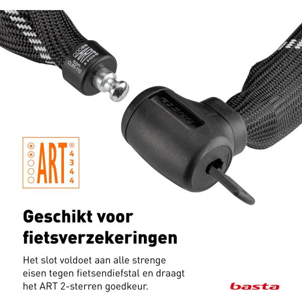 Afbeelding laden in galerijviewer, Basta kettingslot art2 -110 cm - zwart

