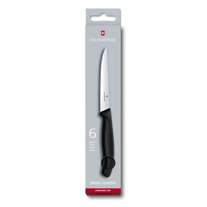 Afbeelding laden in galerijviewer, Victorinox steakmessen zwart 6 stuks in doos
