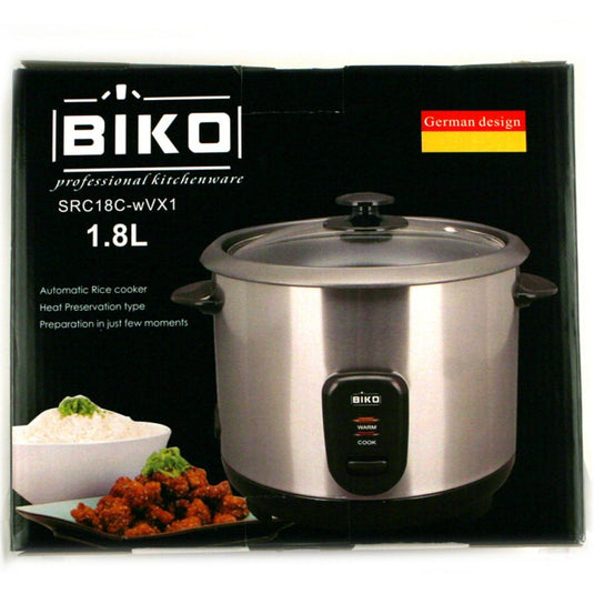 Biko rijstkoker 1.8 liter rvs