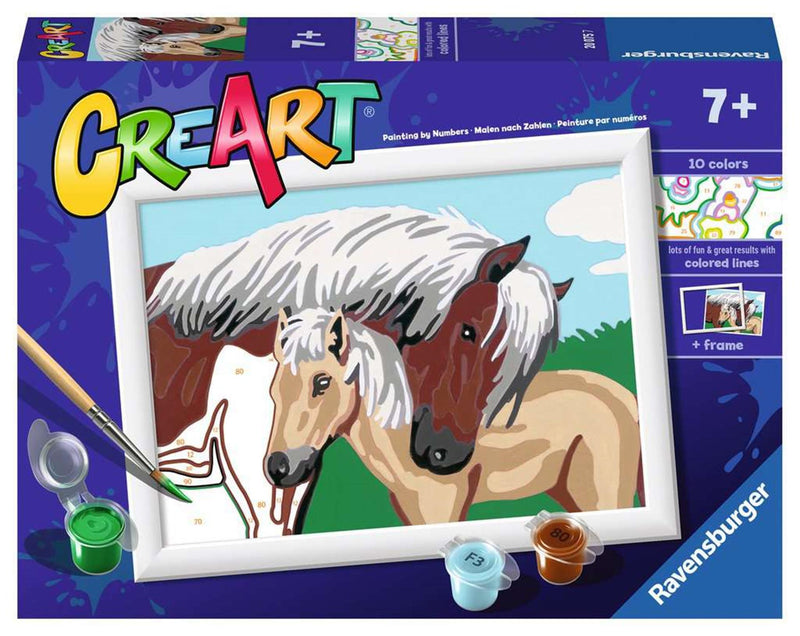 Afbeelding laden in galerijviewer, Ravensburger creart schilderen op nummer - moeder en veulen
