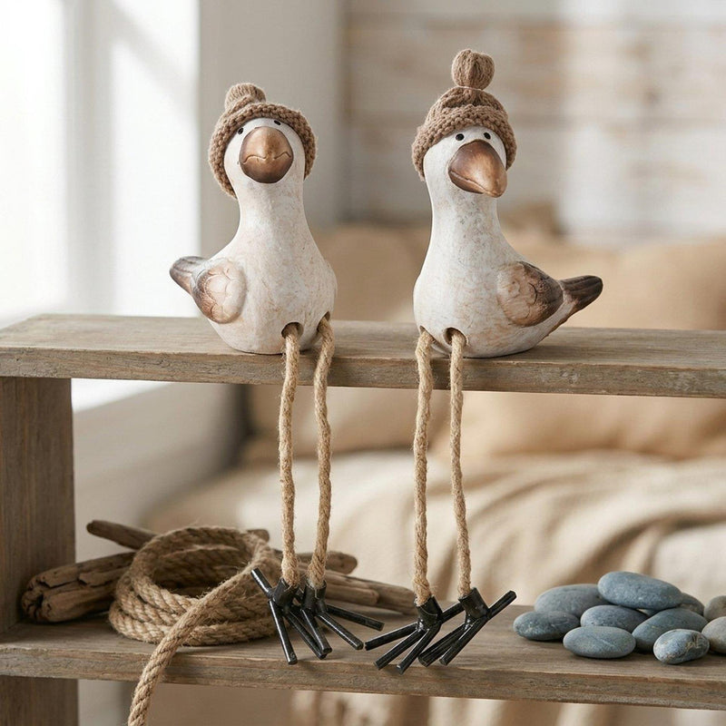 Afbeelding laden in galerijviewer, Boltze home figuur simon zeemeeuw met bungelbeentjes 22cm
