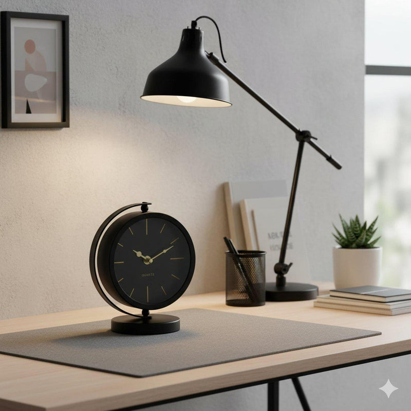 Afbeelding laden in galerijviewer, Boltze home tafelklok balia metaal 16x10xh20cm ( exclusief 2xaa batterijen )
