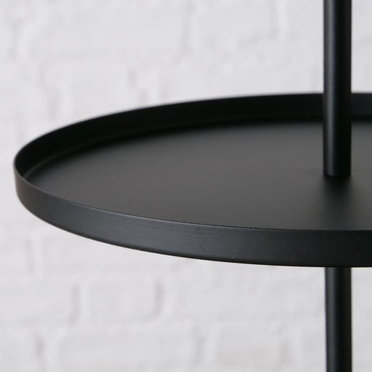 Boltze home etagere samona metaal ø30x60cm mat zwart