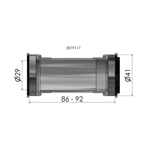 Trapas Elvedes voor SRAM DUB Press Fitt BB86 92 ø41mm