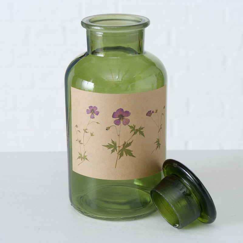 Afbeelding laden in galerijviewer, Boltze home apothekersfles glas drya ø10xh22cm groen
