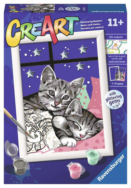 Ravensburger creart sleepy kitties - schilderen op nummer voor kinderen