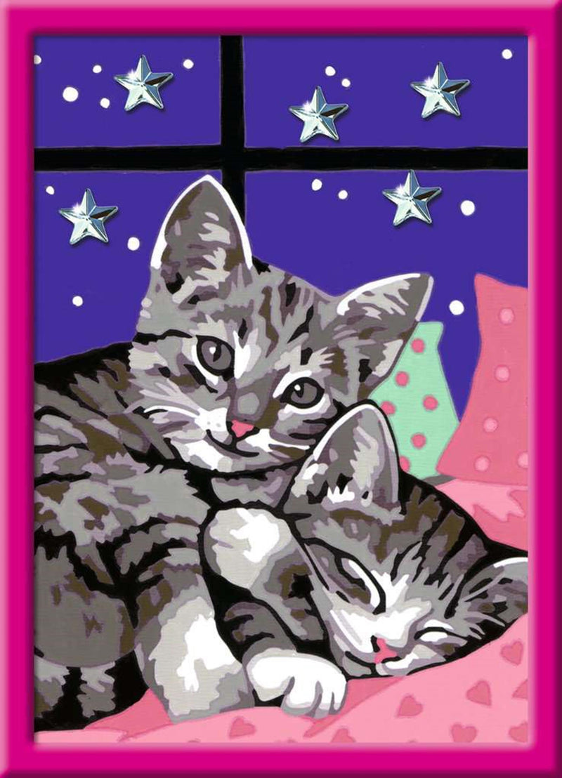 Afbeelding laden in galerijviewer, Ravensburger creart sleepy kitties - schilderen op nummer voor kinderen
